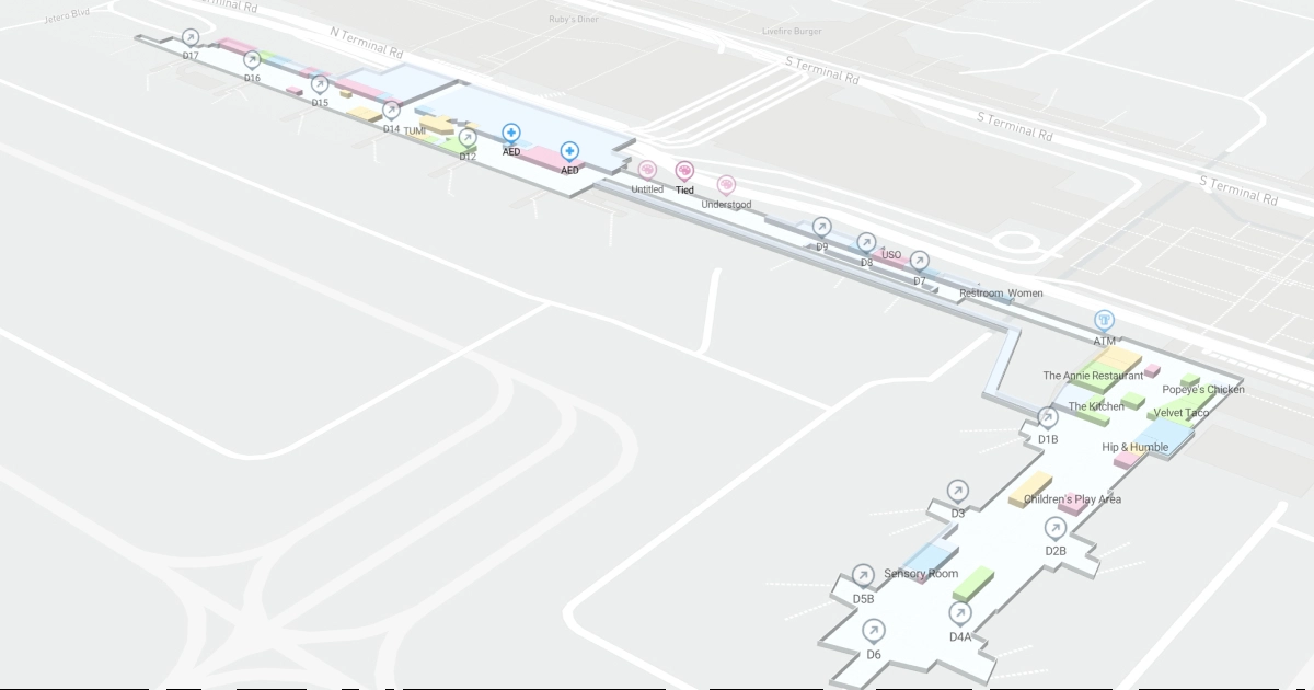 George Bush Intercontinental Airport Terminal D Interactive Map