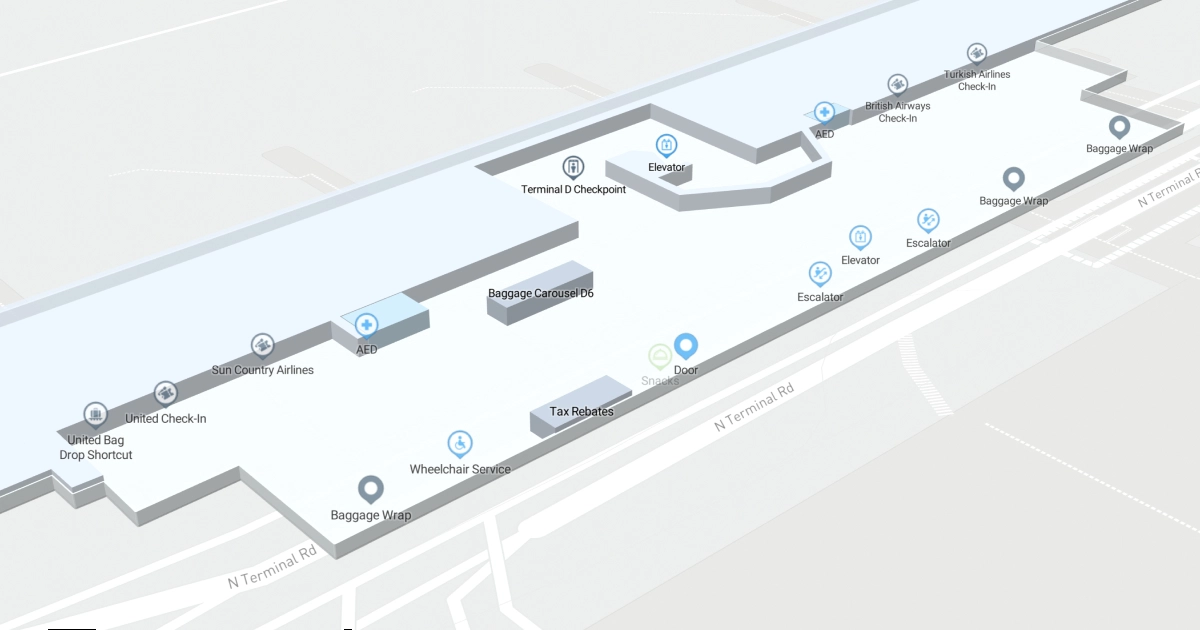 George Bush Intercontinental Airport Terminal D Map