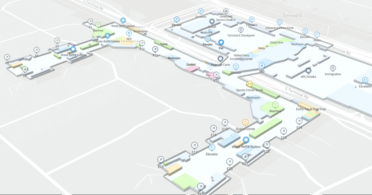 George Bush Intercontinental Airport Terminal E Interactive Map