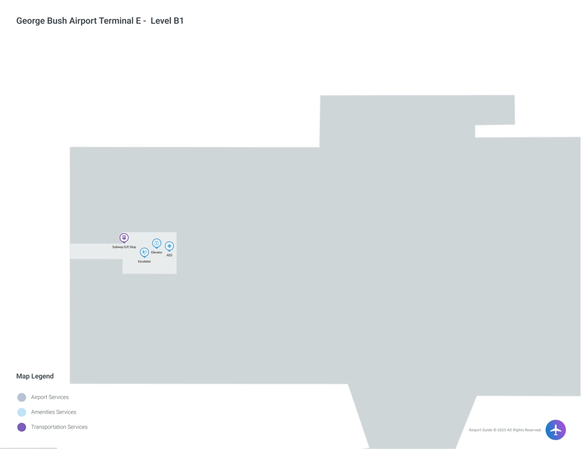 IAH Terminal E / Level B1 Map