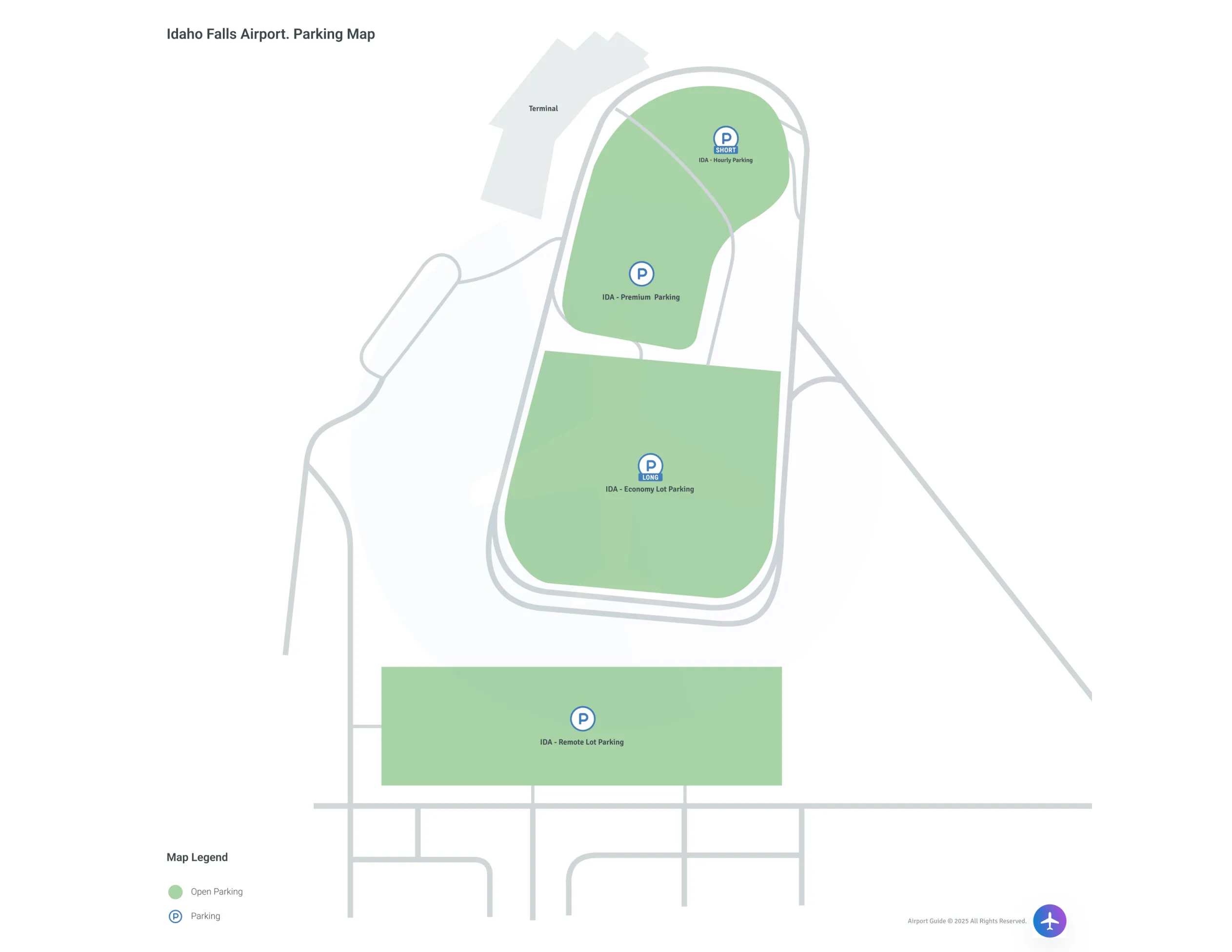 Idaho Falls Regional Airport (IDA) Parking Map