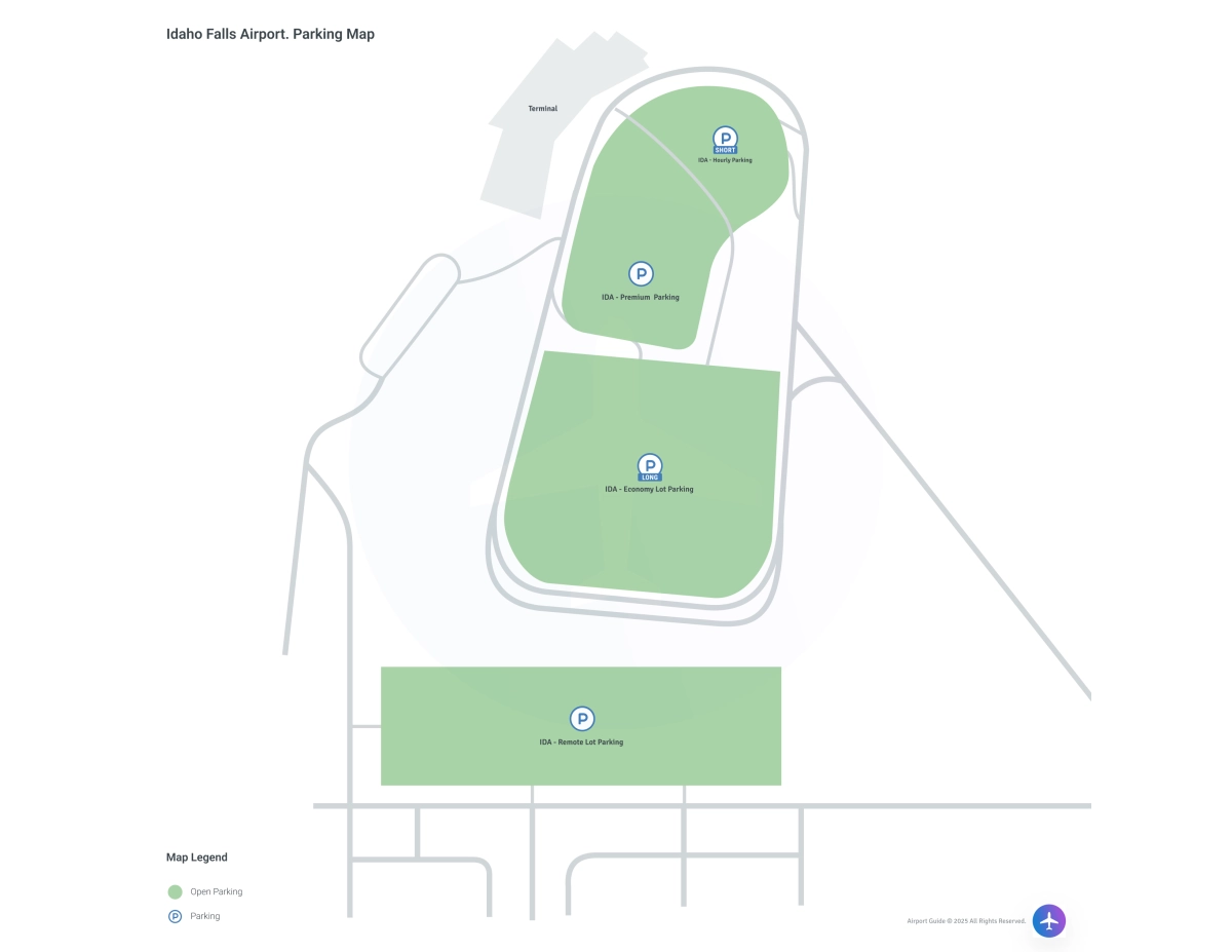 Idaho Falls Regional Airport (IDA) Parking Map