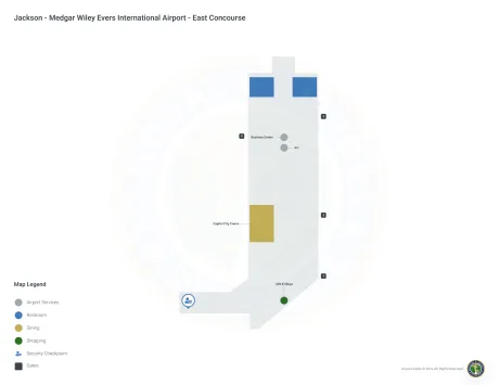 JAN Airport Concourse East Map