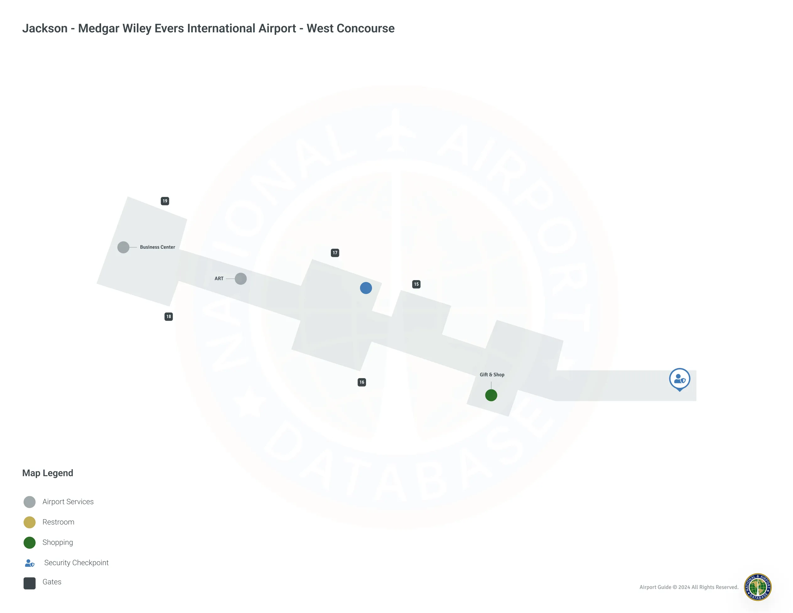 JAN Concourse West / Level 1 Map
