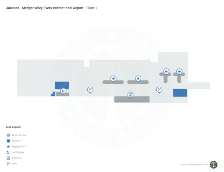 JAN Airport Terminal Map