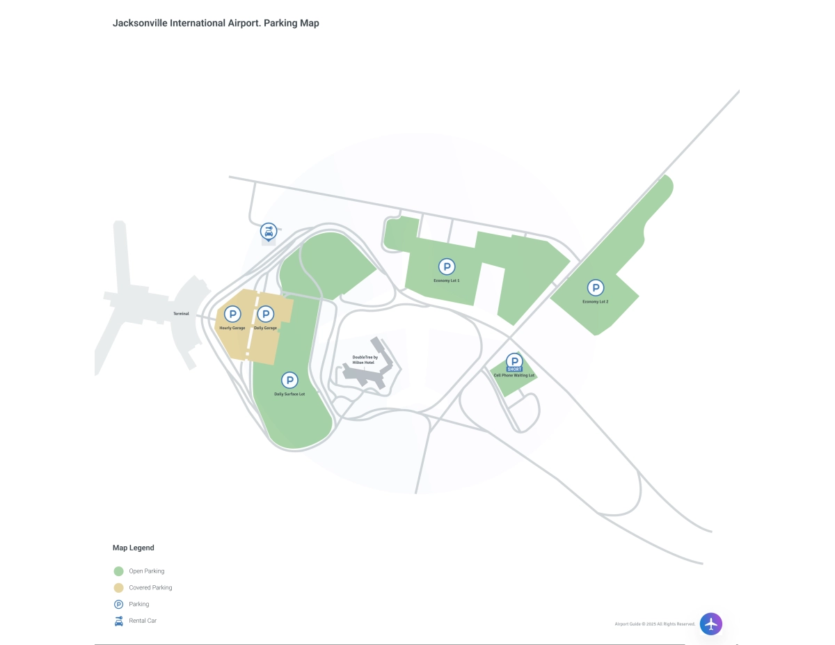 Jacksonville International Airport (JAX) Parking Map