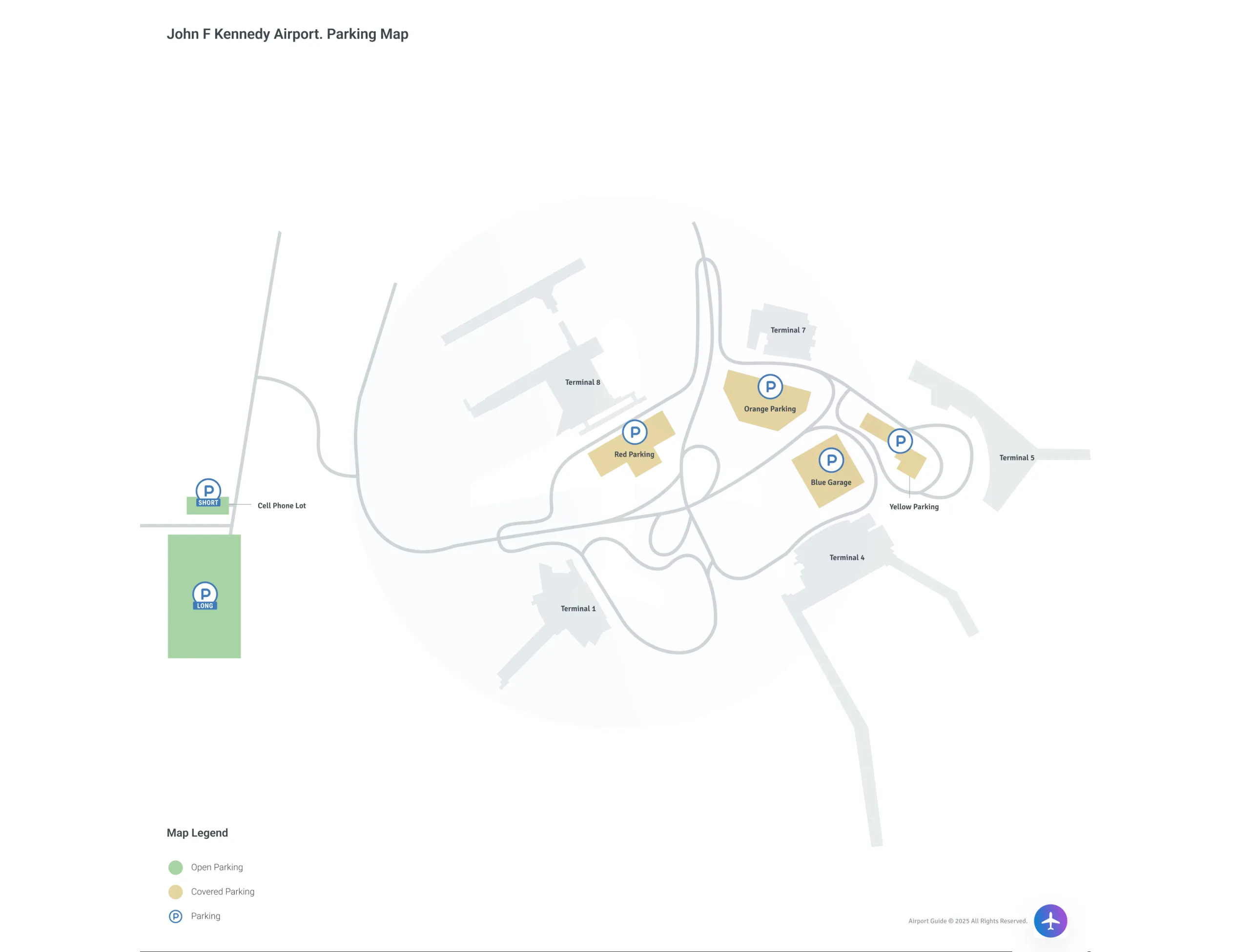 John F Kennedy International Airport (JFK) Parking Map