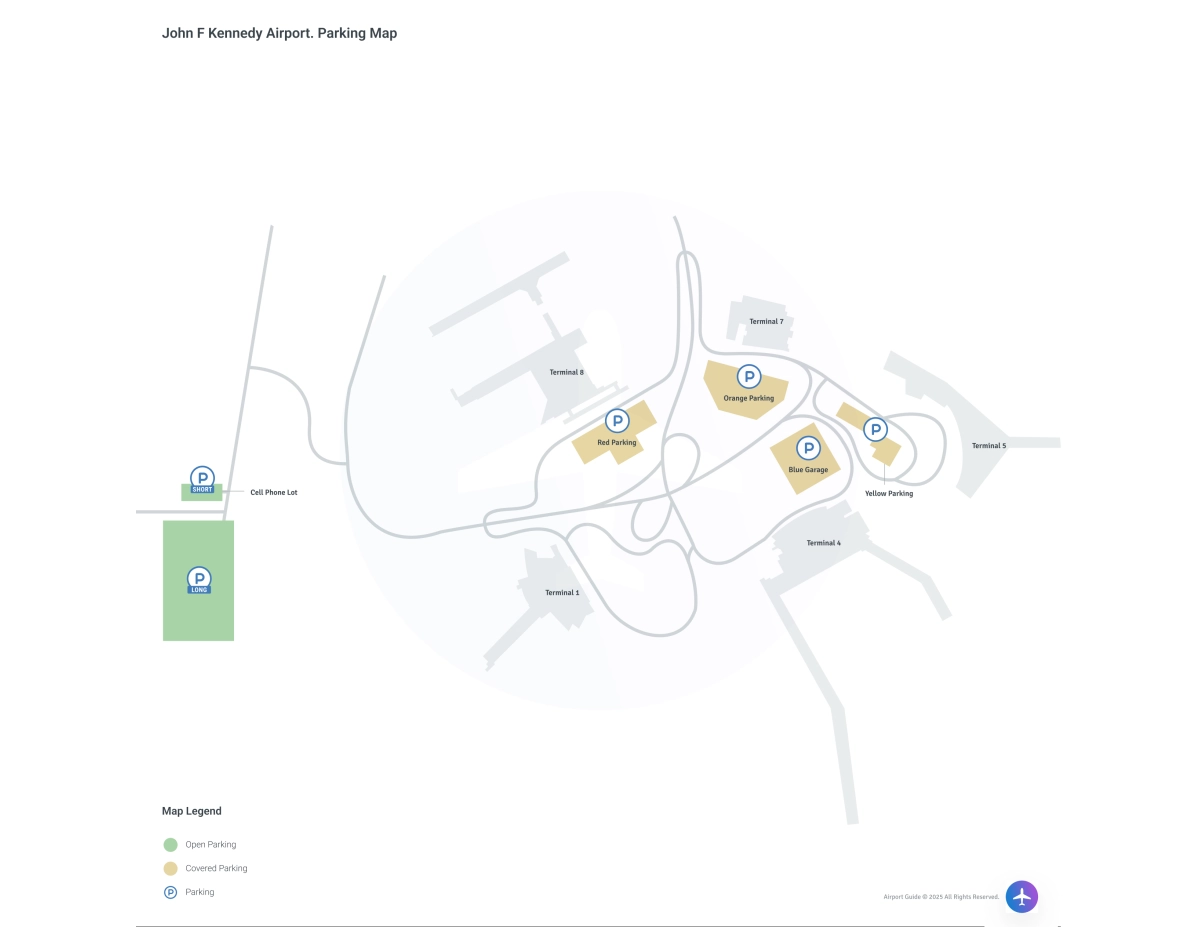John F Kennedy International Airport (JFK) Parking Map