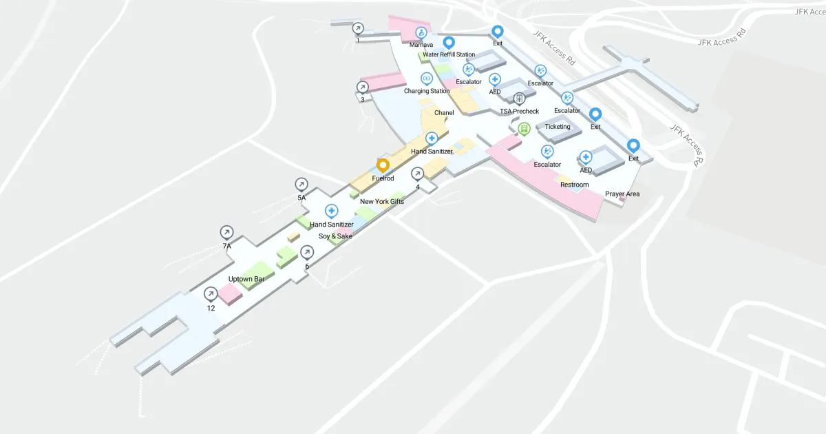 John F Kennedy International Airport Terminal 1 Interactive Map