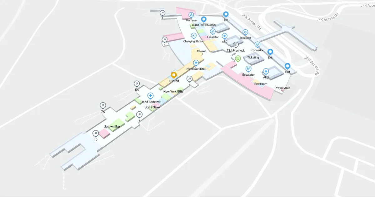 JFK Terminal 1 Level 3 Interactive map
