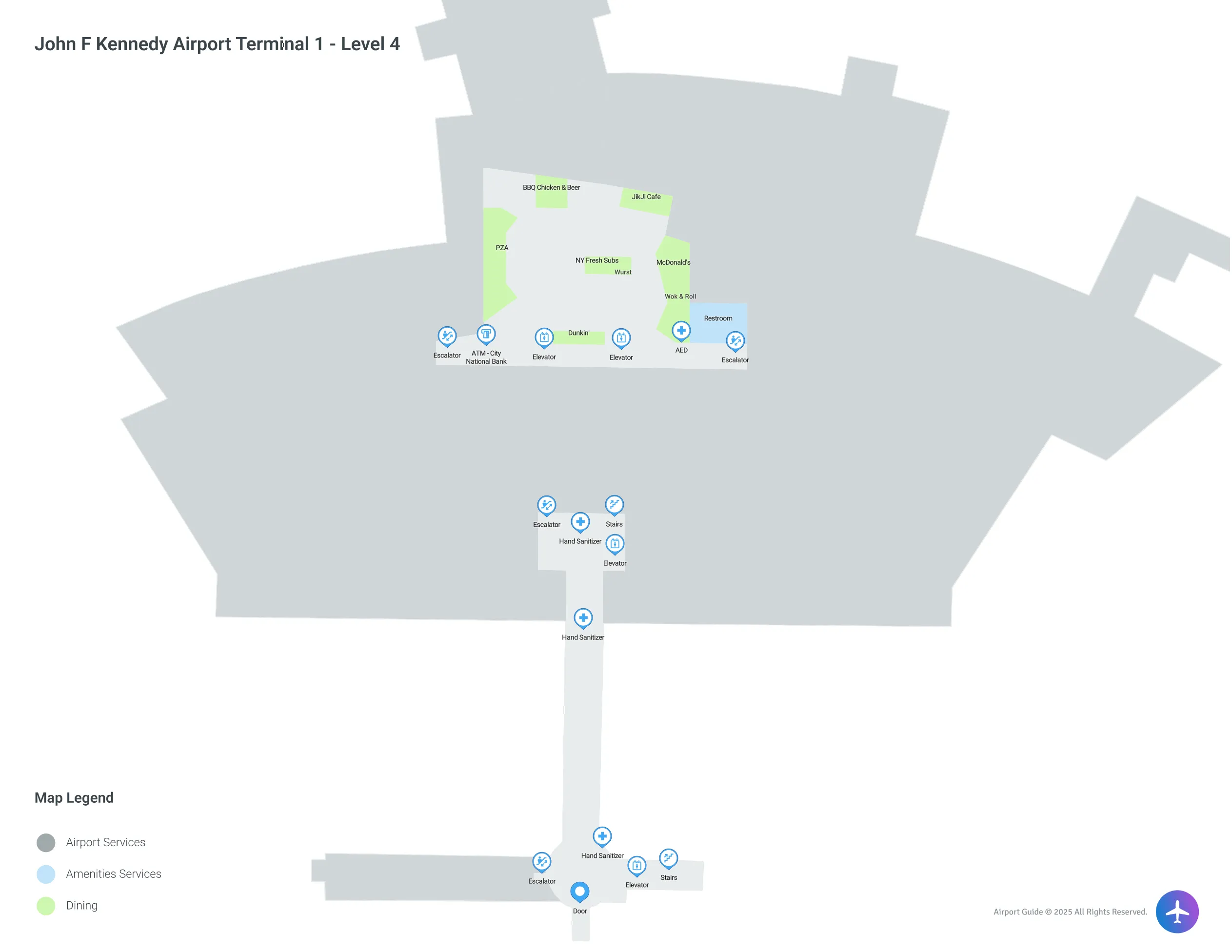 JFK Terminal 1 Level 4 map