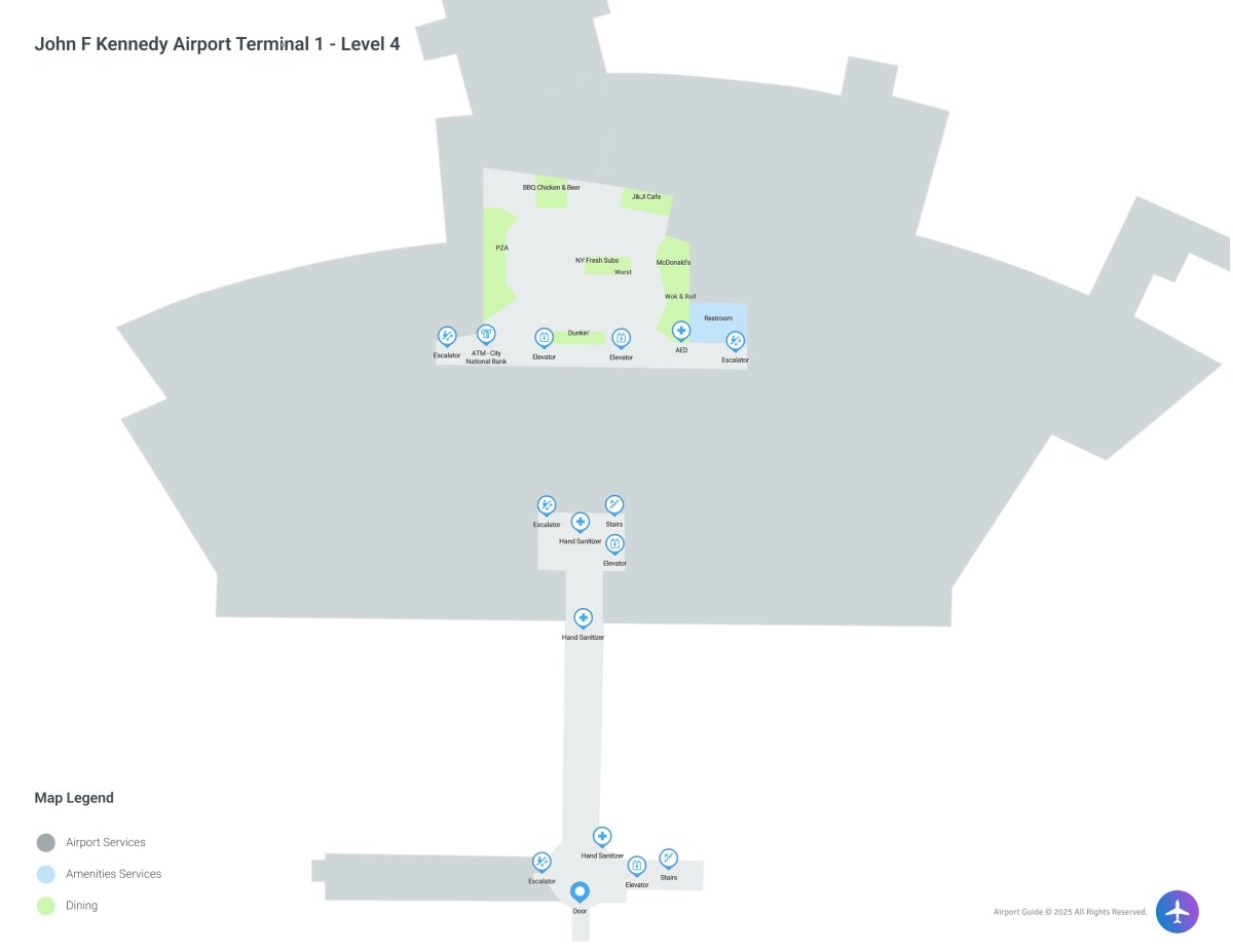 JFK Terminal 1 Level 4 map
