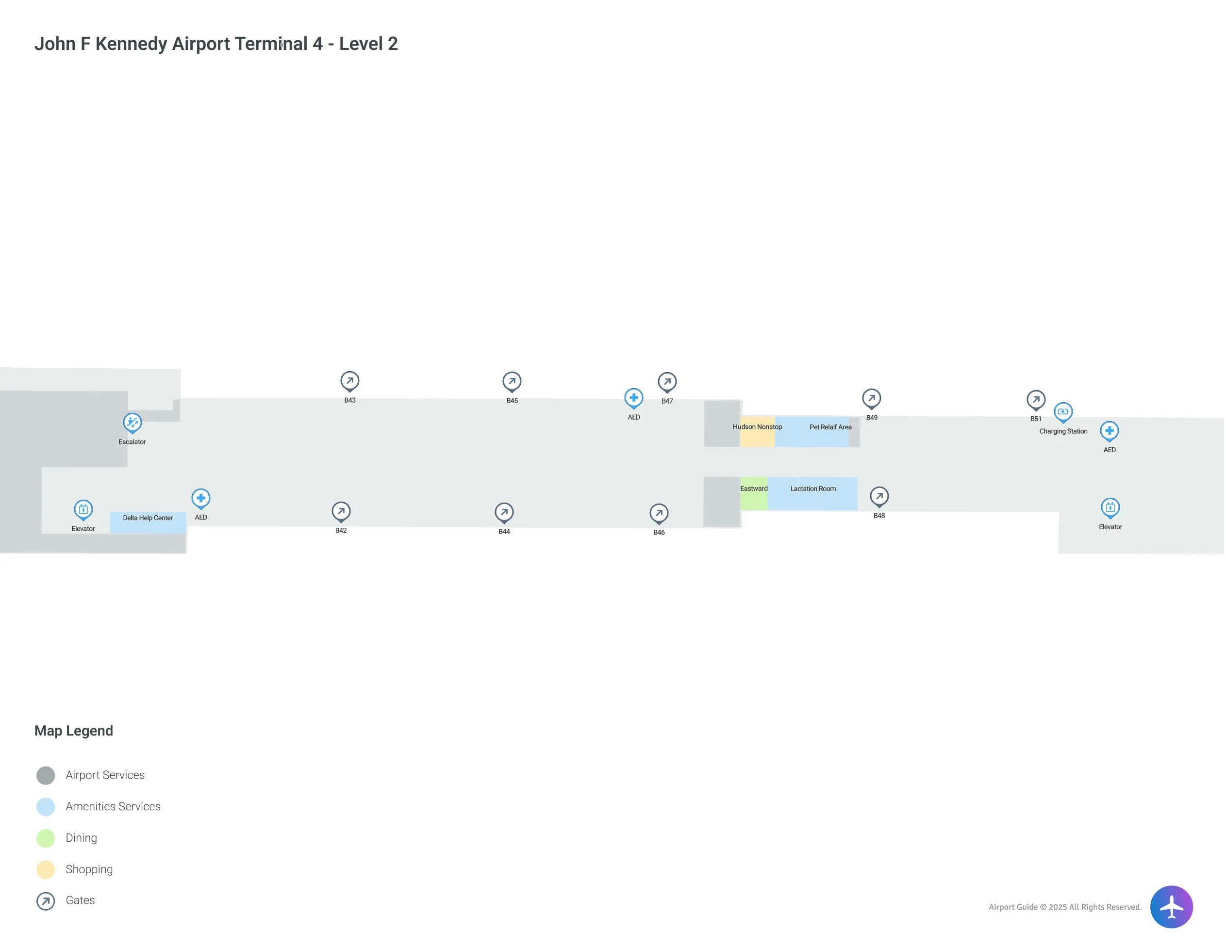 JFK Terminal 4 Level 2 map
