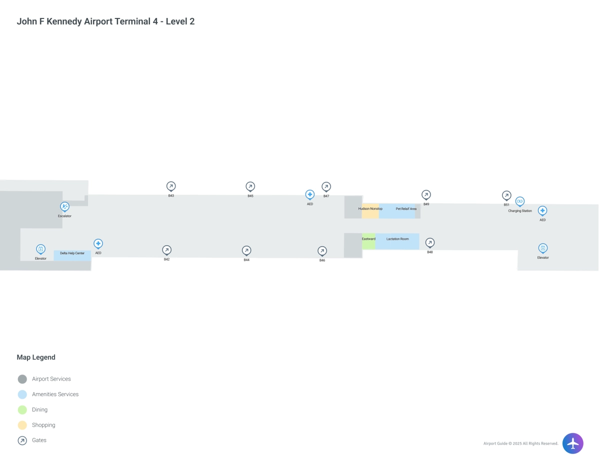 JFK Terminal 4 Level 2 map