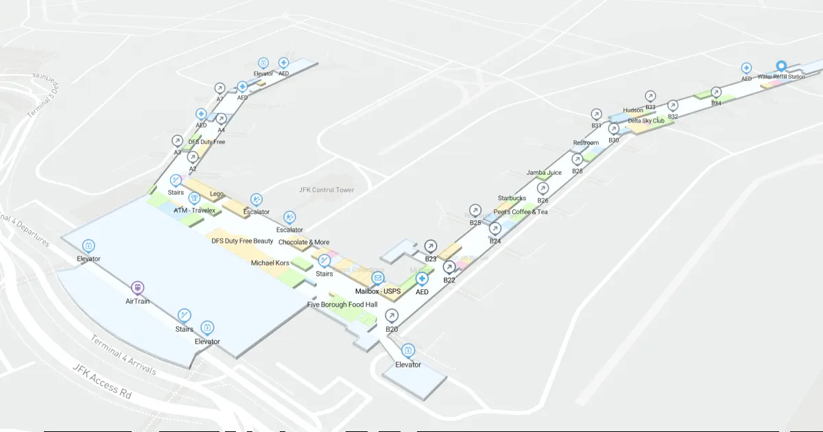 JFK Terminal 4 Level 3 Interactive map