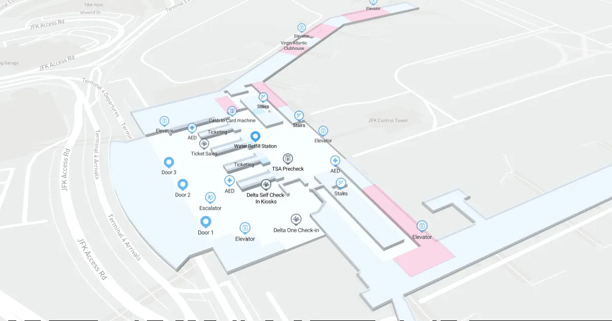 JFK Terminal 4 Level 4 Interactive map