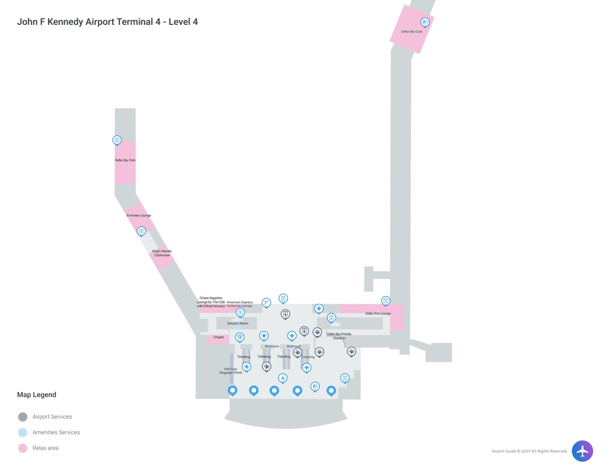 JFK Terminal 4 Level 4 map
