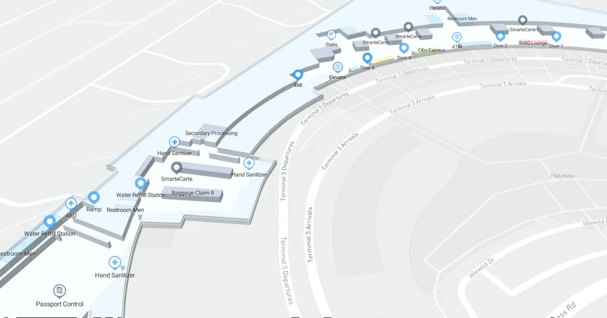 JFK Terminal 5 Level 1 Interactive map