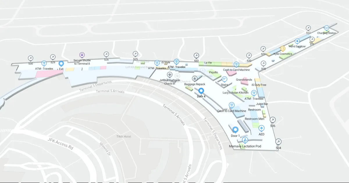 JFK Terminal 5 Level 3 Interactive map