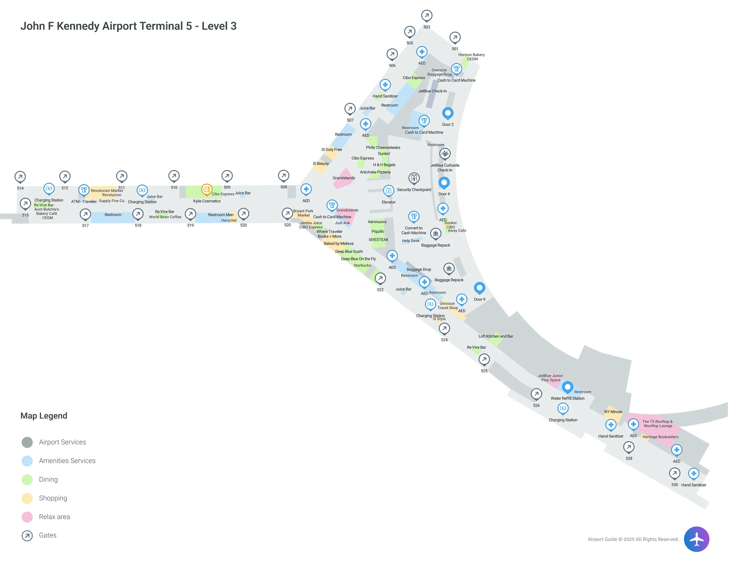 JFK Terminal 5 Level 3 map