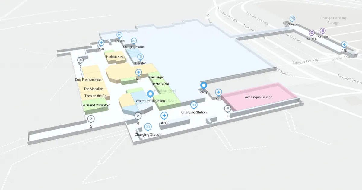 John F Kennedy International Airport Terminal 7 Interactive Map