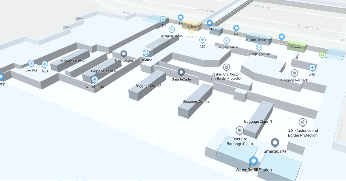 JFK Terminal 7 Level 1 Interactive map