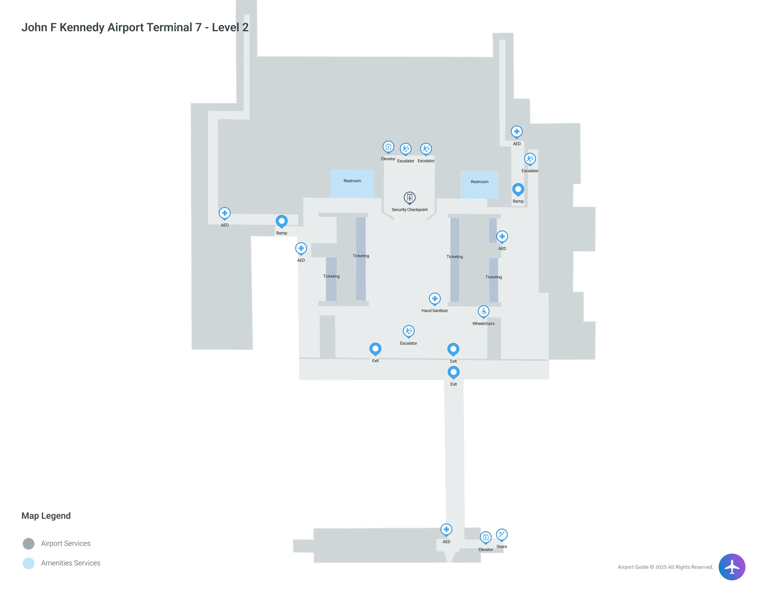 JFK Terminal 7 Level 2 map