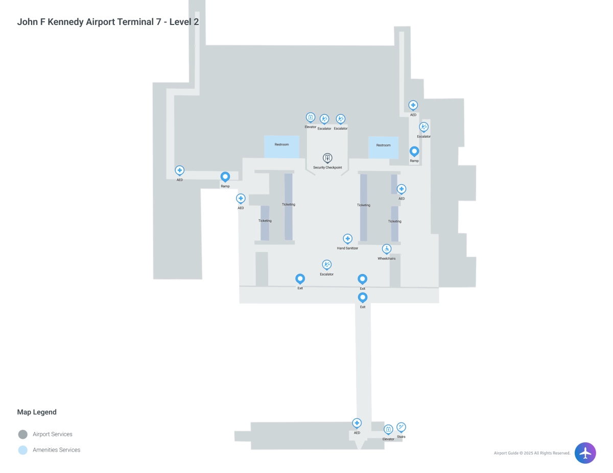 JFK Terminal 7 / Level 2 Map