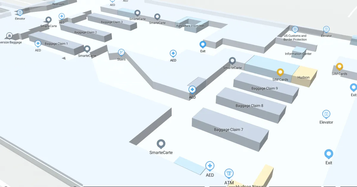 JFK Terminal 8 Level 1 Interactive map