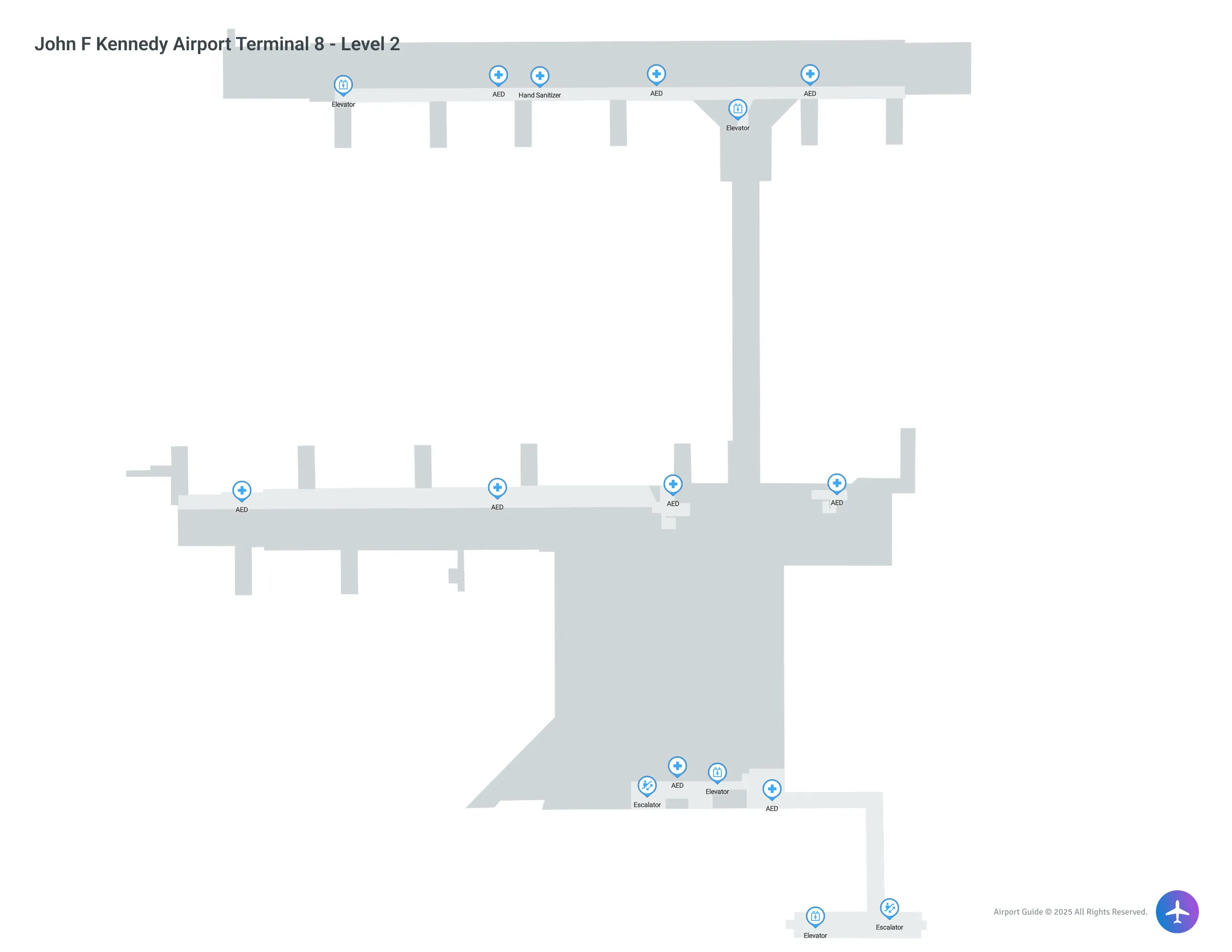 JFK Terminal 8 Level 2 map