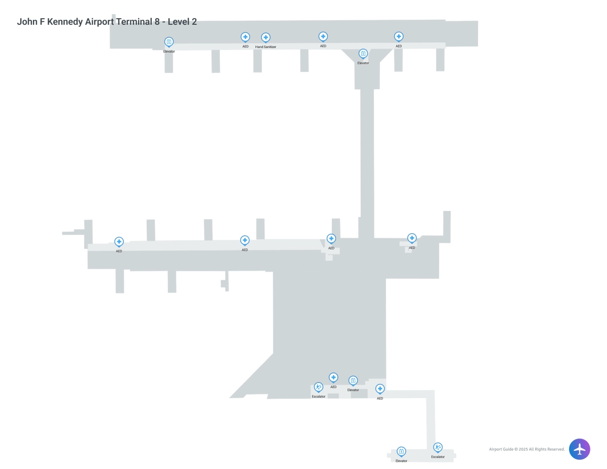 JFK Terminal 8 Level 2 map