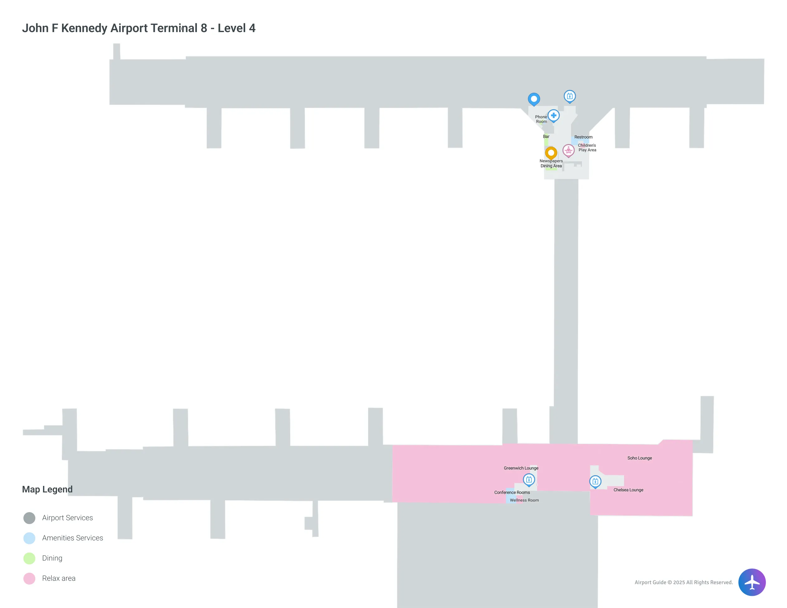JFK Terminal 8 Level 4 map