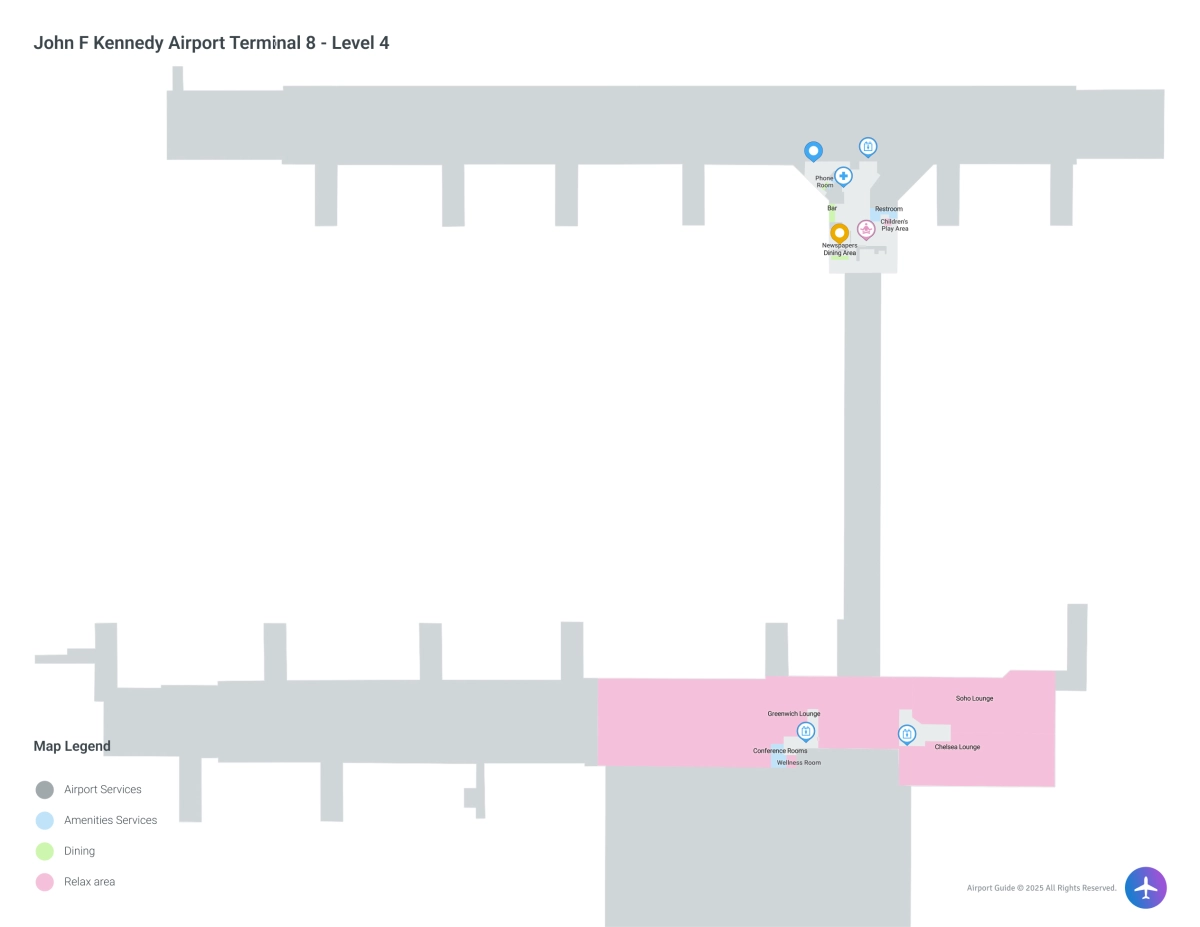 JFK Terminal 8 Level 4 map