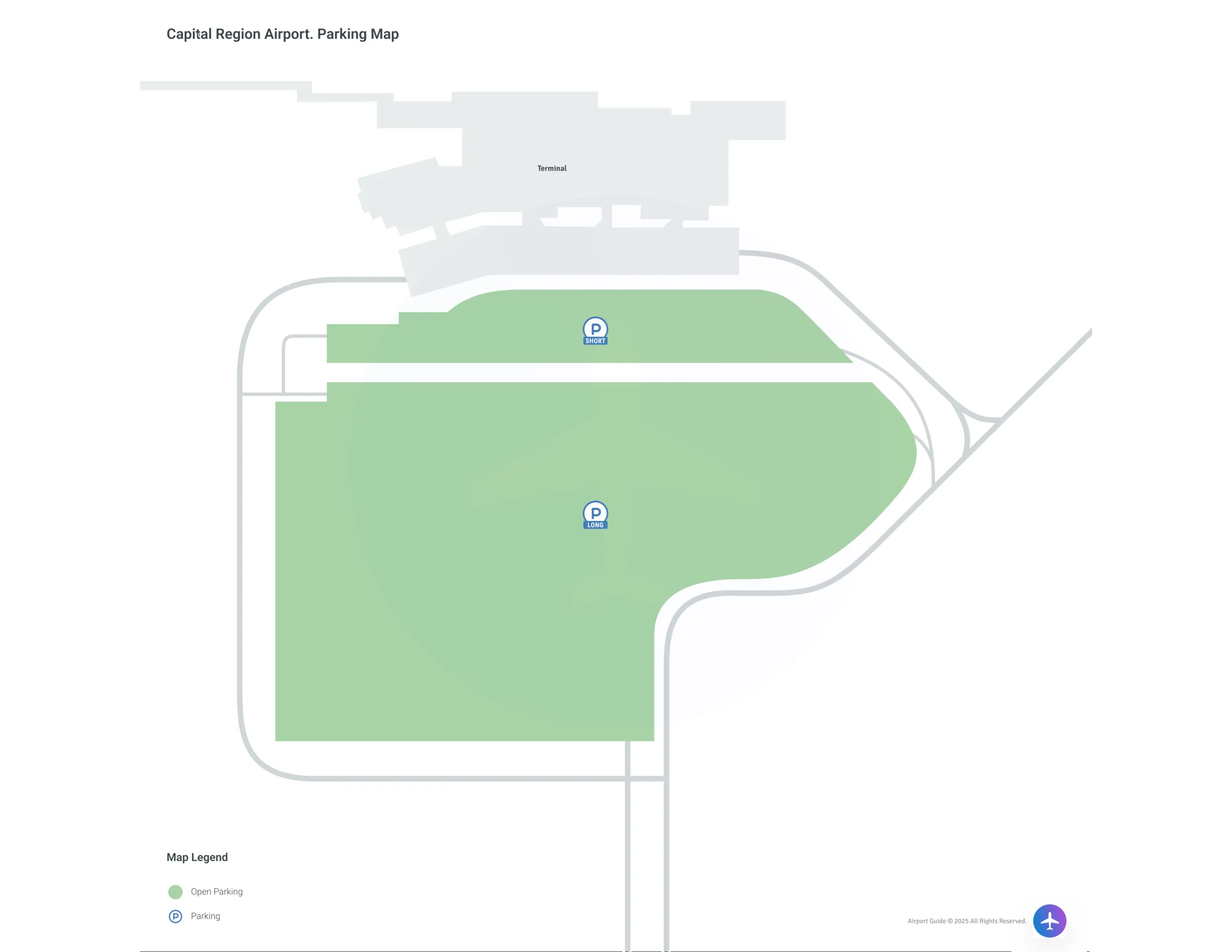 Capital Region International Airport (LAN) Parking Map