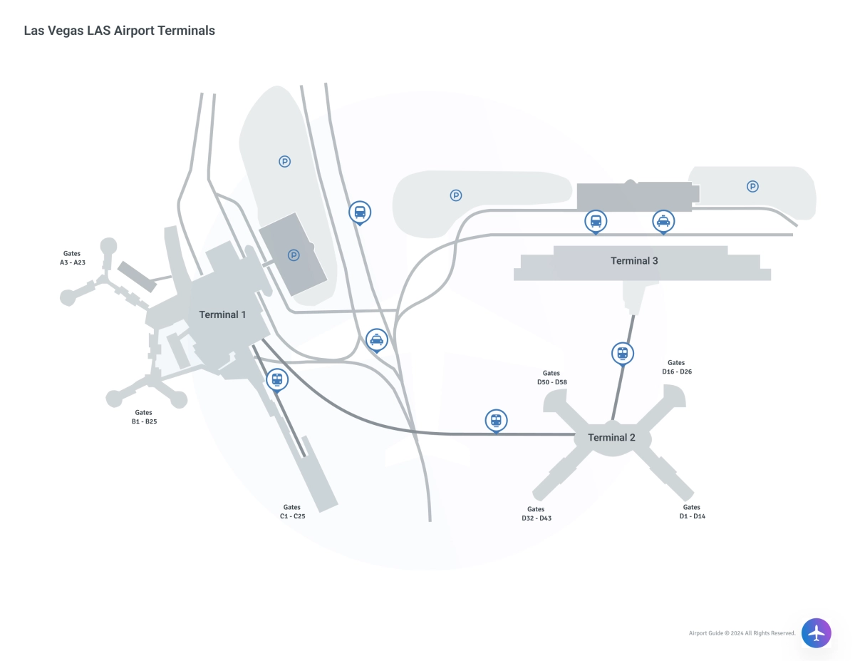 Harry Reid International Airport (LAS) Map