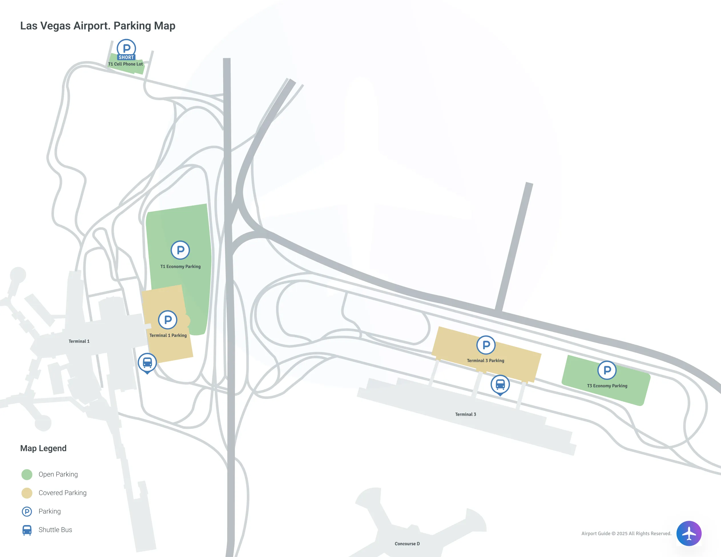 Harry Reid International Airport (LAS) Parking Map