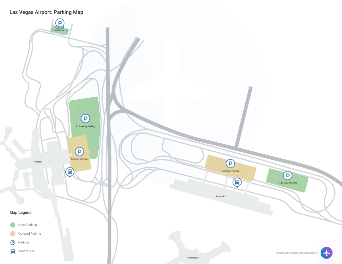Harry Reid International Airport (LAS) Parking Map