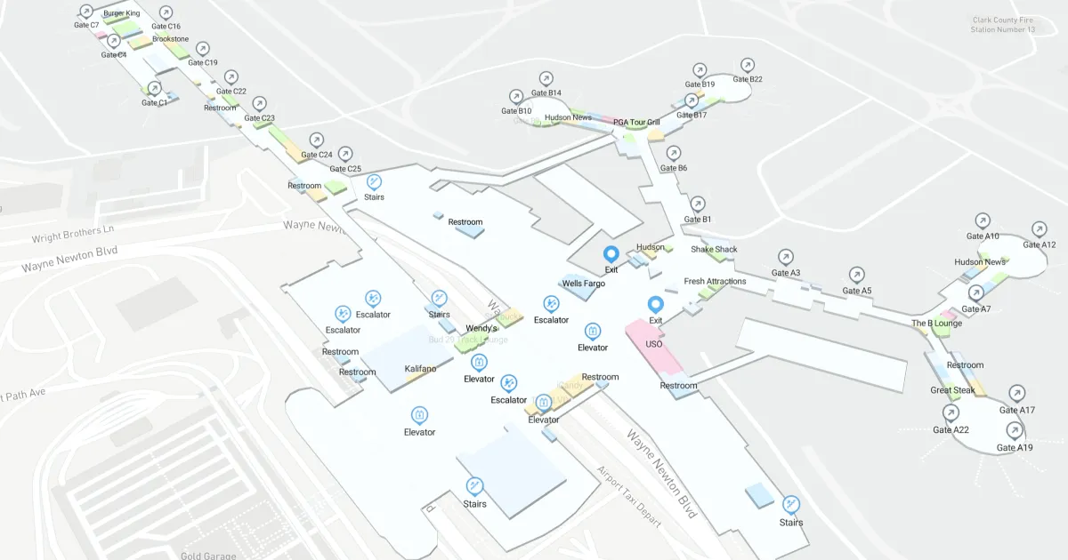 Harry Reid International Airport Terminal 1 Interactive Map