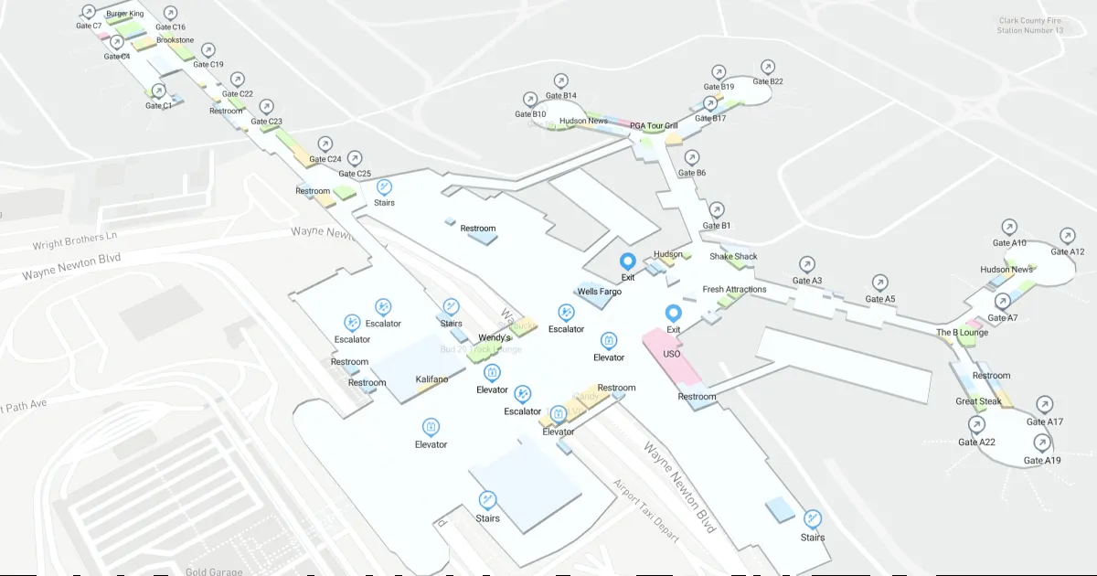 Harry Reid International Airport Terminal 1 Map