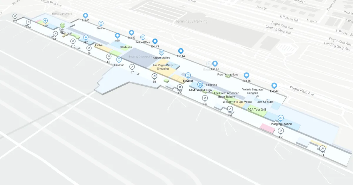 Harry Reid International Airport Terminal 3 Interactive Map