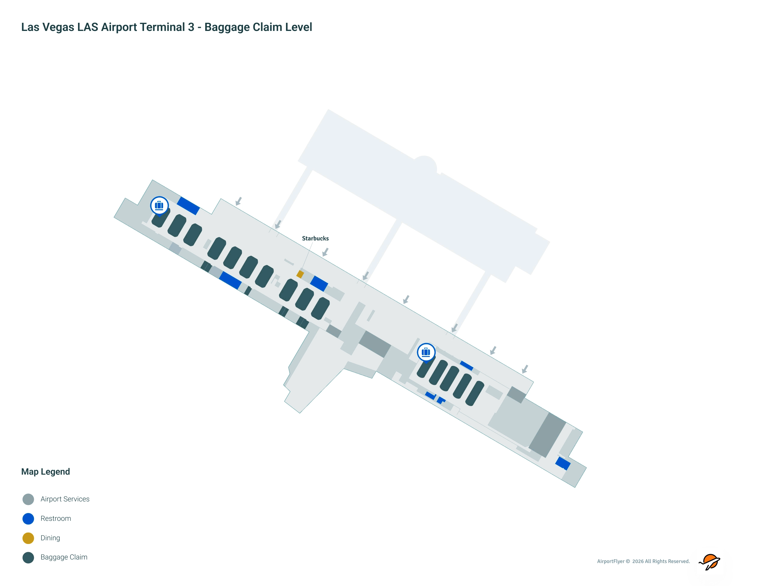 Harry Reid International Airport (LAS) | Terminal 3 | Baggage Claim Level