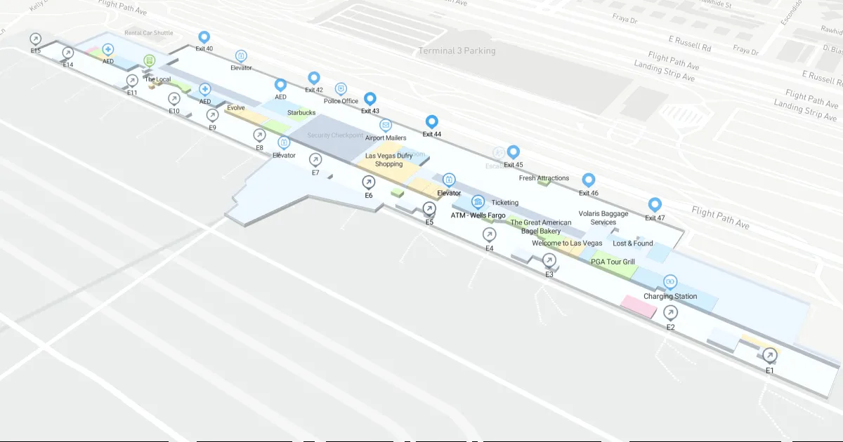 Harry Reid International Airport Terminal 3 Map