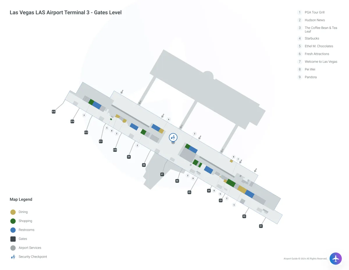 LAS Terminal 3 / Gates Level Map