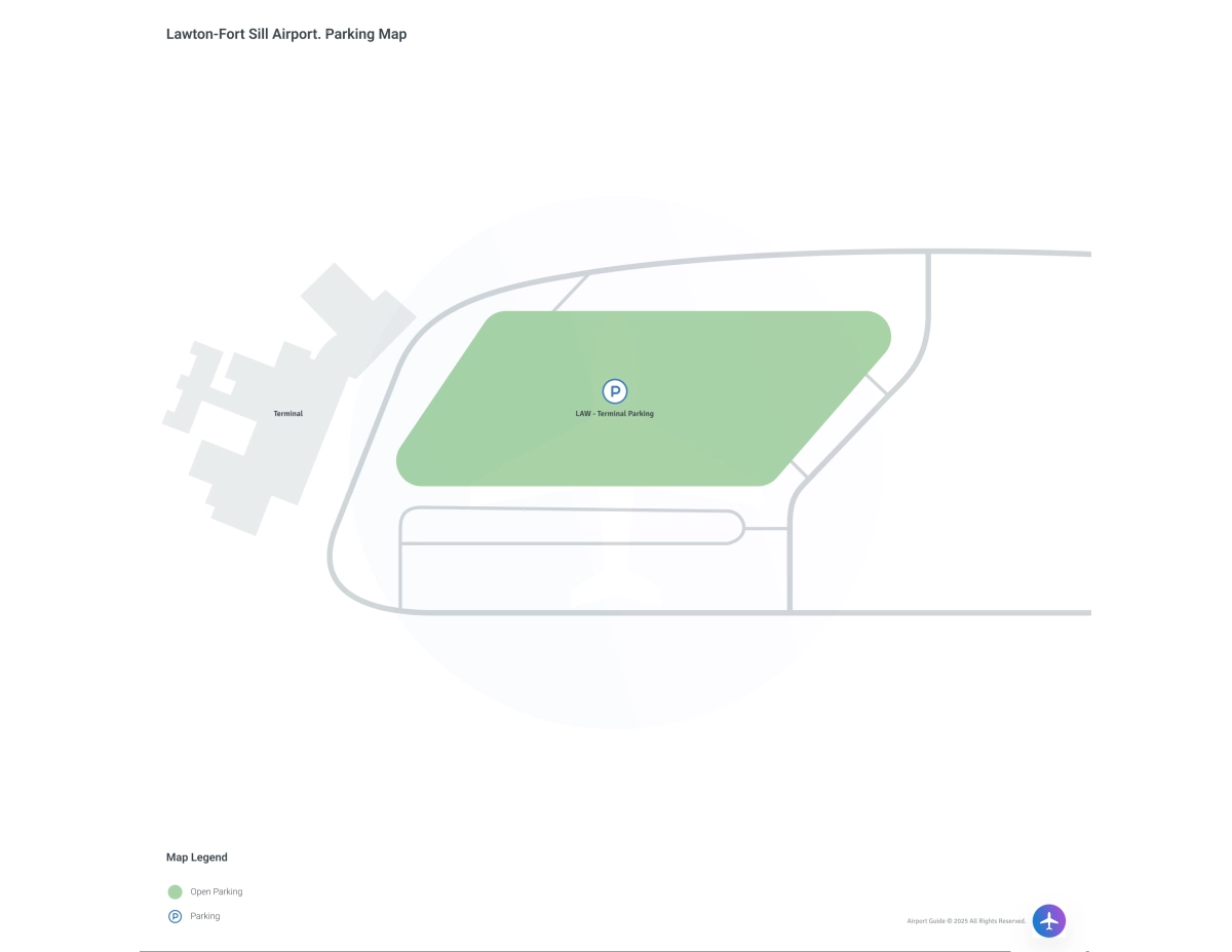 Lawton-Fort Sill Regional Airport (LAW) Parking Map