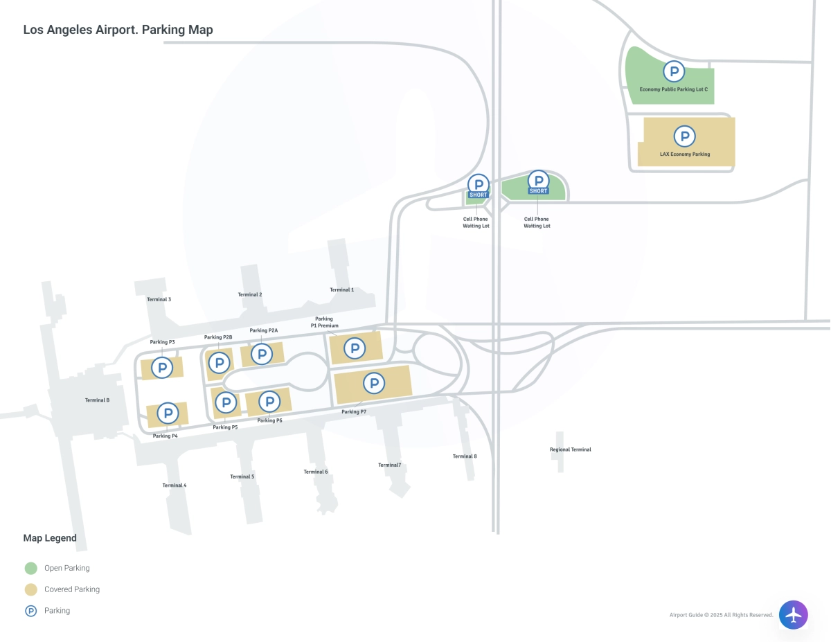 Los Angeles International Airport (LAX) Parking Map