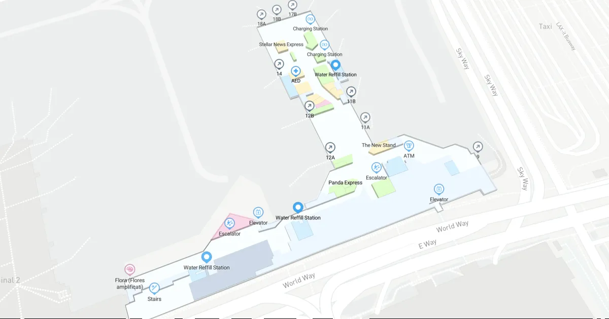 LAX Terminal 1 Level 3 Interactive map