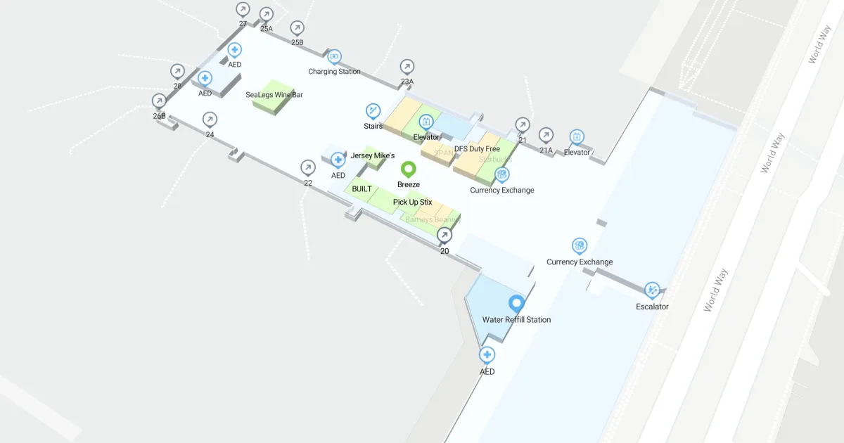 Los Angeles International Airport Terminal 2 Interactive Map