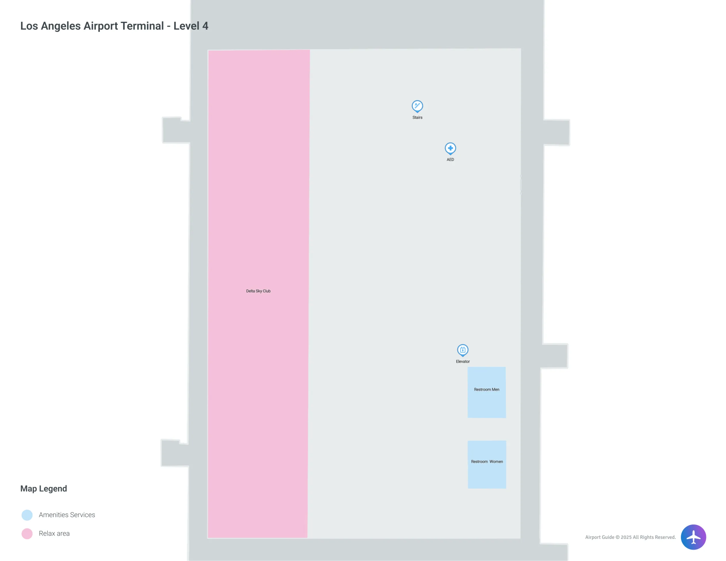 LAX Terminal 2 Level 4 map