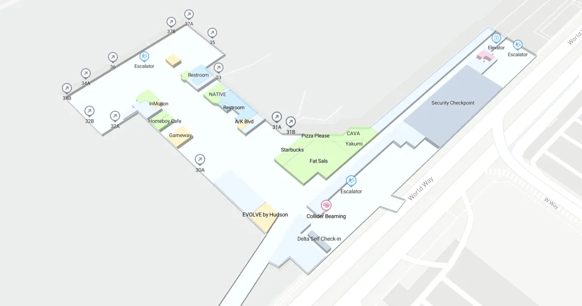 Los Angeles International Airport Terminal 3 Interactive Map