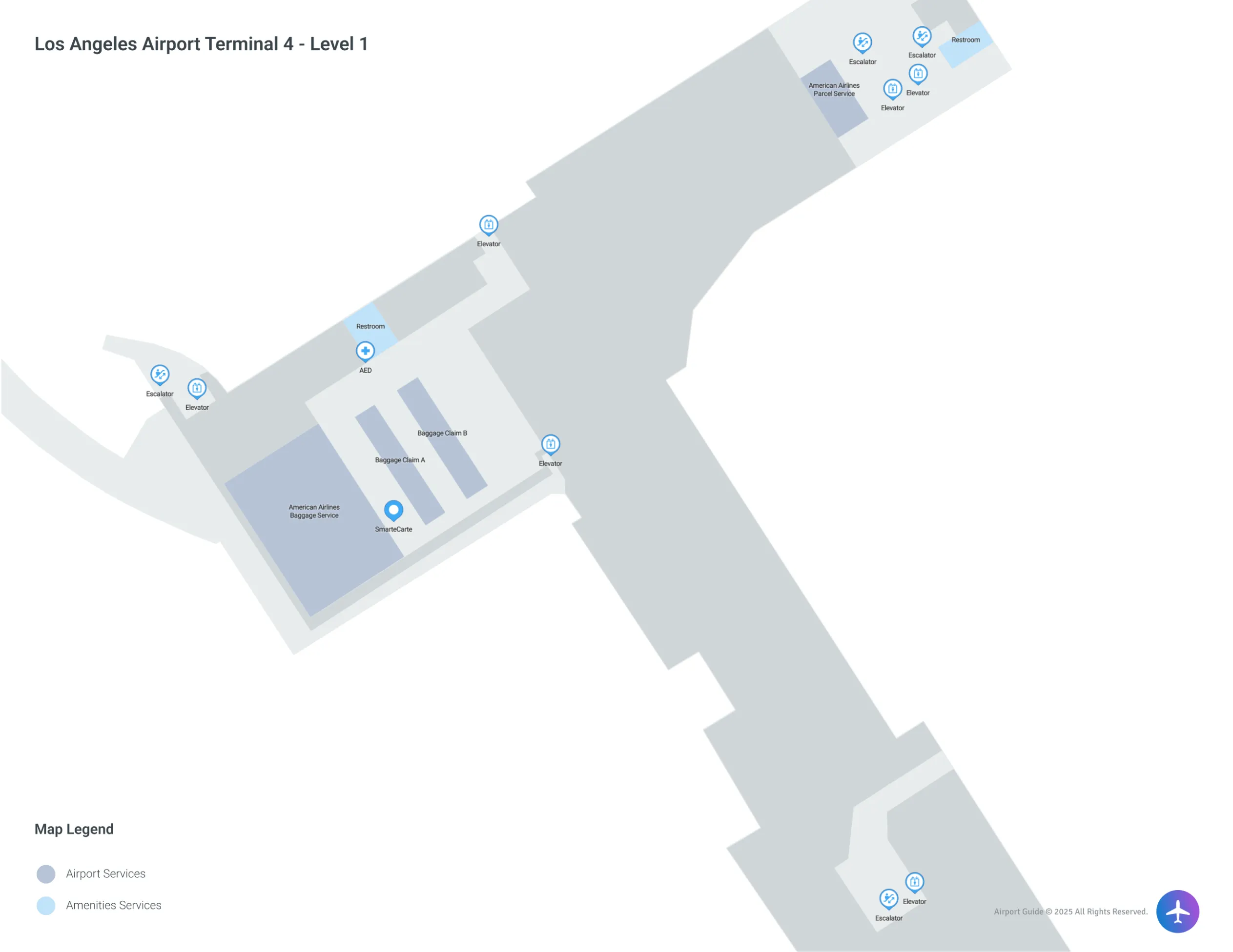 LAX Terminal 4 / Level 1 Map